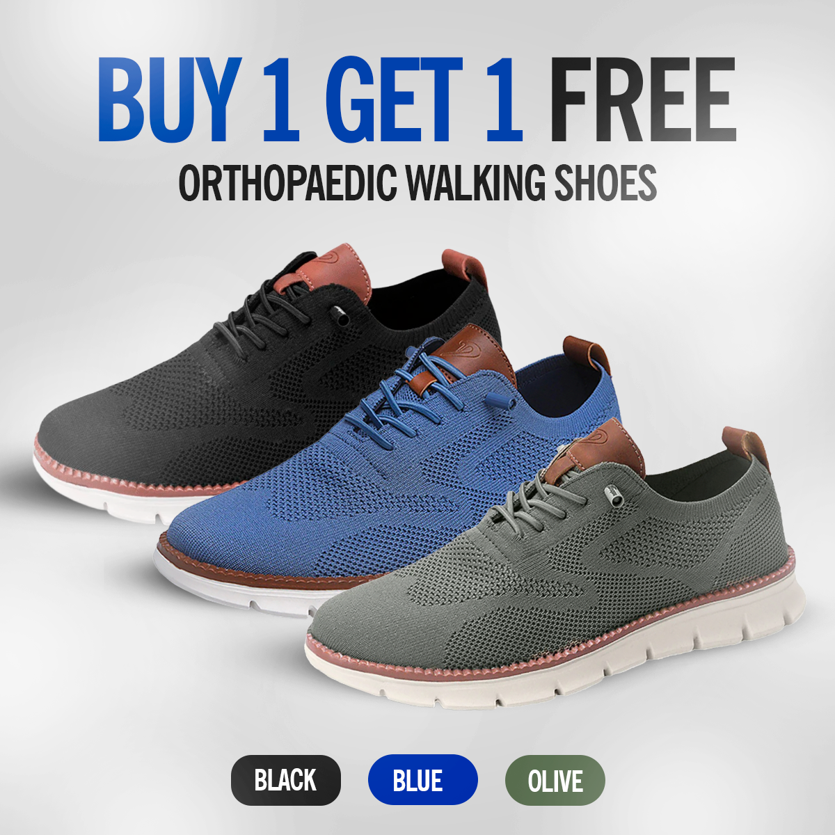 Buy 1 Get 1 Free – Comfy Orthopedic Walking Shoes